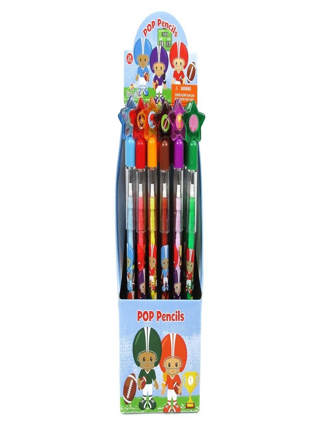 تايني ميلز مجموعة أقلام رصاص قابلة للتكديس من TINYMILLS، 24 قطعة، بتصميم كرة قدم، مع ممحاة، مثالية لتوزيعات الحفلات، وحشو أكياس الهدايا، وجوائز الفصول الدراسية، وحشو البيناتا، وجوائز الكرنفال، وحفلات فرق كرة القدم الرياضية. - Image 2